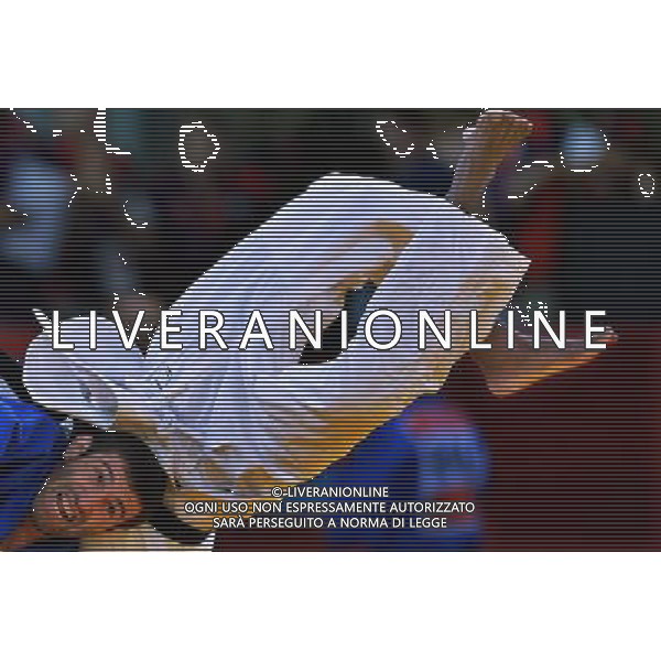 (120729) -- LONDON, July 29, 2012 () -- Armen Nazaryan of Armenia (L) competes during men\'s 66kg Judo elemination round of 32 match at London 2012 Olympic Games in London, Britain, on July 29, 2012. Armen Nazaryan of Armenia defeated Raymond Ovinou of Papua New Guinea. (/Chen Xiaowei) (nxl) /ALDO LIVERANI SAS-ITALY ONLY - EDITORIAL USE ONLY