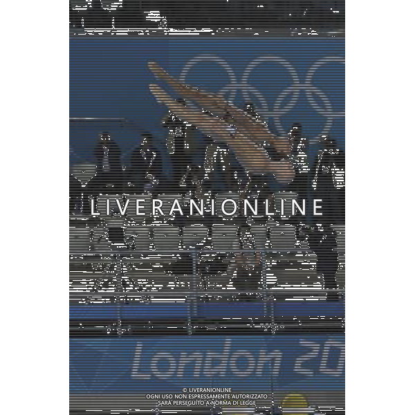 Britain\'s Tom Daley and Pete Waterfield partake in the men\'s synchronised 10m platform diving event held at the Aquatics Centre Olympic Park, Stratford, London AG ALDO LIVERANI S A S ONLY ITALY