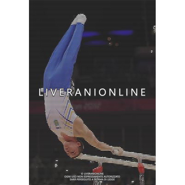 (120730) -- LONDON, July 30, 2012 () -- Verniaiev Oleg of Ukraine takes part in Parallel Bars event during Gymnastics Artistic men\'s team final contest, at London 2012 Olympic Games in London, Britain, on July 30, 2012. The Ukrainian team finished fourth. (/Wang Jianhua) (nxl) AG ALDO LIVERANI S A S ONLY ITALY