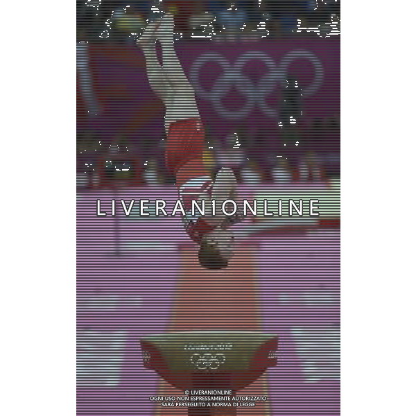 (120730) -- LONDON, July 30, 2012 () -- Baniel Purvis of Britain competes at pommel horse during Gymnastics Artistic men\'s team final contest, at London 2012 Olympic Games in London, Britain, on July 30, 2012. (/Qi Heng) (zgp) AG ALDO LIVERANI S A S ONLY ITALY