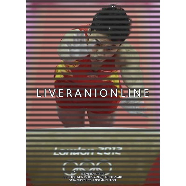 (120730) -- LONDON, July 30, 2012 () -- Chinese gymnast Feng Zhe takes part in Vault event during Gymnastics Artistic men\'s team final contest, at London 2012 Olympic Games in London, Britain, on July 30, 2012. The Chinese team won gold medal. (/Qi Heng) (nxl) AG ALDO LIVERANI S A S ONLY ITALY