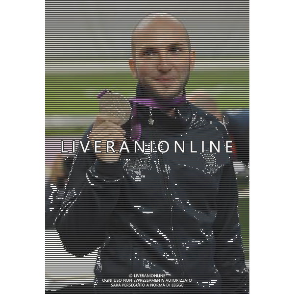 Londra, 30/07/2012. Olimpiadi London 2012. Niccolo Campriani vince la medaglia d\' Argento nel Carabina 10m. Foto di Simone Ferraro / GMT AG ALDO LIVERANI S A S