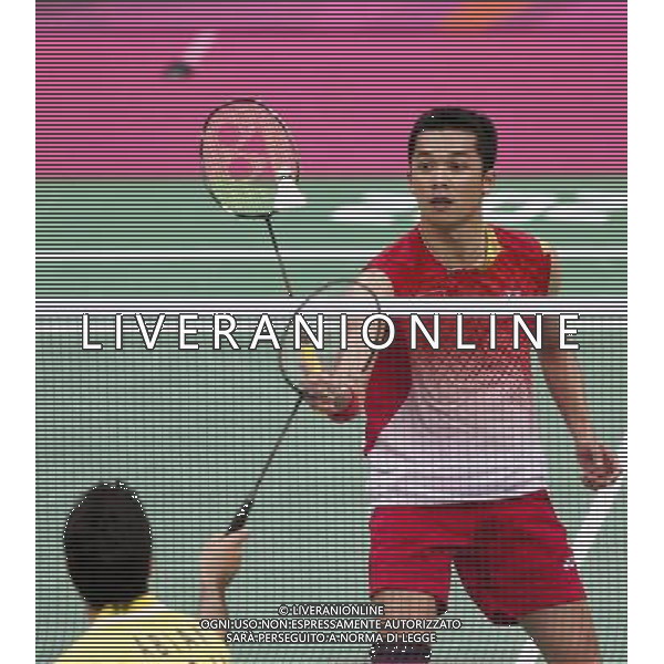 (120731) -- LONDON, July 31, 2012 () -- Taufik Hidayat of Indonesia competes during men\'s badminton singles group play stage match, at London 2012 Olympic Games in London, Britain, on July 31, 2012. Taufik Hidayat of Indonesia defeated Pablo Abian of Spain 2-0. (/Tang Shi) (nxl) ©photoshot/AGENZIA ALDO LIVERANI SAS - ITALY ONLY - Giochi Olimpici - Olimpiadi Londra 2012