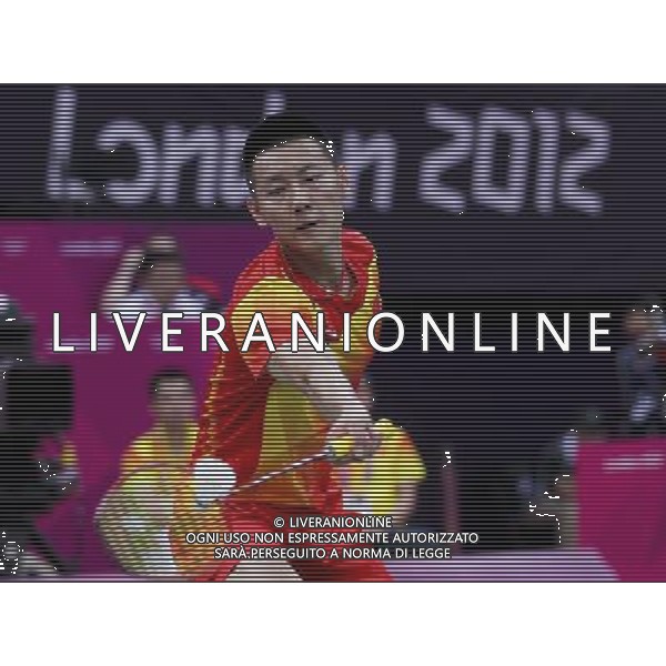 (120731) -- LONDON, July 31, 2012 () -- Chen Jin of China competes during men\'s badminton singles preliminary match, at London 2012 Olympic Games in London, Britain, on July 31, 2012. Chen Jin of China defeated Przemyslaw Wacha of Poland 2-0. (/Tang Shi) (nxl) ©photoshot/AGENZIA ALDO LIVERANI SAS - ITALY ONLY - Giochi Olimpici - Olimpiadi Londra 2012