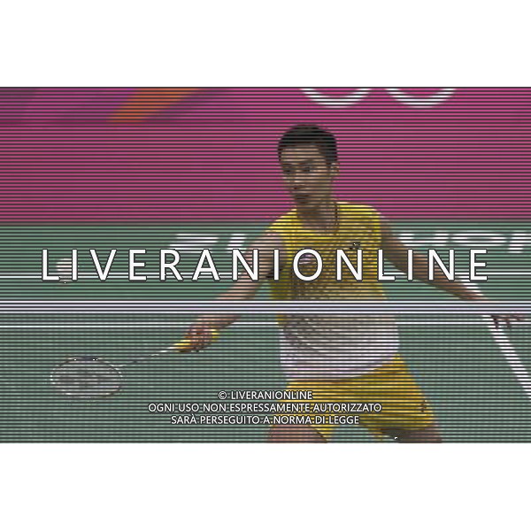 (120731) -- LONDON, July 31, 2012 () -- Lee Chong Wei of Malaysia competes during men\'s badminton preliminary match at London 2012 Olympic Games in London, Britain, on July 31, 2012. Lee Chong Wei of Malaysia defeated Ville Lang Of Finland 2-1. (/Tang Shi) (nxl) ©photoshot/AGENZIA ALDO LIVERANI SAS - ITALY ONLY - Giochi Olimpici - Olimpiadi Londra 2012
