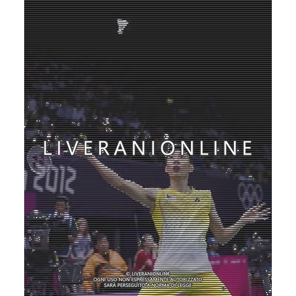 (120731) -- LONDON, July 31, 2012 () -- Lee Chong Wei of Malaysia competes during men\'s badminton preliminary match at London 2012 Olympic Games in London, Britain, on July 31, 2012. Lee Chong Wei of Malaysia defeated Ville Lang Of Finland 2-1. (/Tang Shi) (nxl) ©photoshot/AGENZIA ALDO LIVERANI SAS - ITALY ONLY - Giochi Olimpici - Olimpiadi Londra 2012