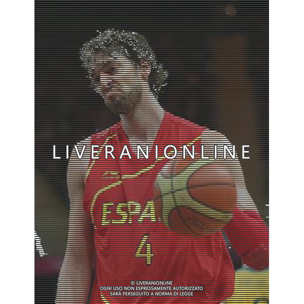 (120731) -- LONDON, July 31, 2012 () -- Pau Gasol of Spain takes part in men\'s basketball preliminary round group B competition, at London 2012 Olympic Games in London, Britain, on July 31, 2012. Spain defeated Australia 82-70. (/Meng Yongmin) (nxl) ©photoshot/AGENZIA ALDO LIVERANI SAS - ITALY ONLY - Giochi Olimpici - Olimpiadi Londra 2012