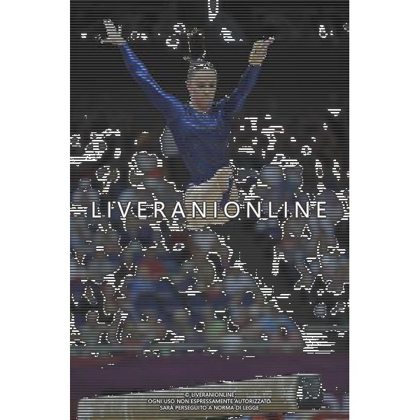 British Gymnast Hannah Whelan seen on the Beam during the Gymnastics Artistic Womens Team event at the O2 North Greenwich,. London /ALDO LIVERANI SAS-ITALY ONLY - EDITORIAL USE ONLY