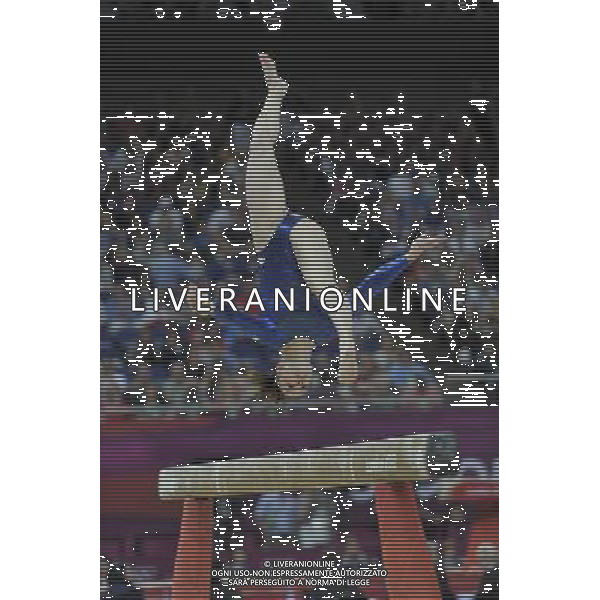British Gymnast Hannah Whelan seen on the Beam during the Gymnastics Artistic Womens Team event at the O2 North Greenwich,. London /ALDO LIVERANI SAS-ITALY ONLY - EDITORIAL USE ONLY