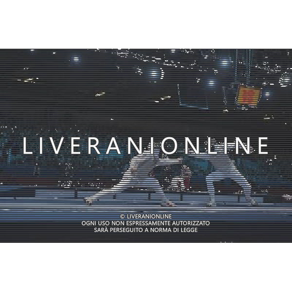 Renal Ganeev from Russia against Sebastian Bachmann from Germany seen during Men\'s Individual Foil event London 2012 Olympic Games held at the Excel. London olympics stadium /ALDO LIVERANI SAS-ITALY ONLY - EDITORIAL USE ONLY