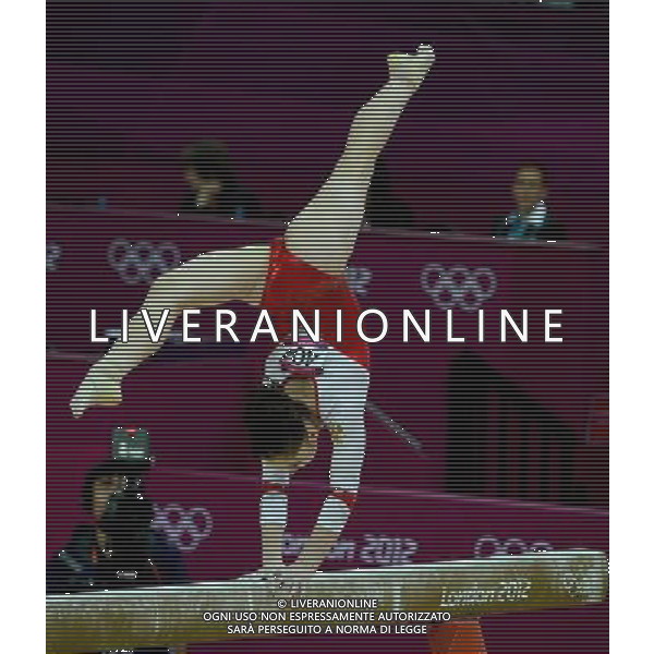 (120731) -- LONDON, July 31, 2012 () -- Aliya Mustafina of Russia competes in beam event of Gymnastics Artistic women\'s team final competition at London 2012 Olympic Games in London, Britain, July 31, 2012. The Russian team won silver medal in this event. (/Wang Jianhua) (zgp) /ALDO LIVERANI SAS-ITALY ONLY - EDITORIAL USE ONLY