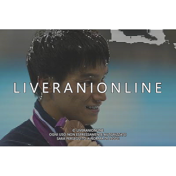 (120731) -- LONDON, July 31, 2012 () -- Bronze medalist Takeshi Matsuda of Japan poses at the awarding ceremony of men\'s 200m butterfly final of swimming at the London 2012 Olympic Games in London, Britain, July 31, 2012. Chad le Clos of South Africa claimed the title with 1:52.96. (/Fei Maohua)(zgp) /ALDO LIVERANI SAS-ITALY ONLY - EDITORIAL USE ONLY