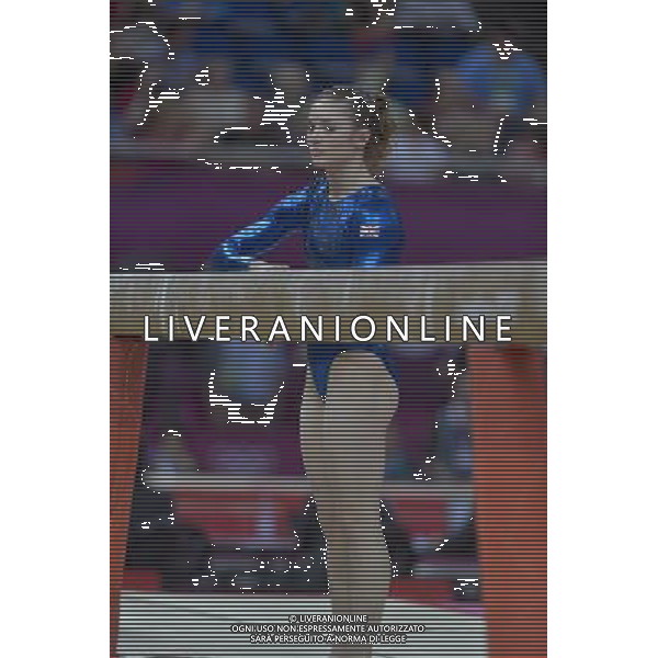 British Gymnast Jennifer Pinches seen during the Gymnastics Artistic Womens Team event at the O2 North Greenwich,. London ©PHOTOSHOT/AGENZIA ALDO LIVERANI SAS - ITALY ONLY - GIOCHI OLIMPICI, OLIMPIADI LONDRA 2012