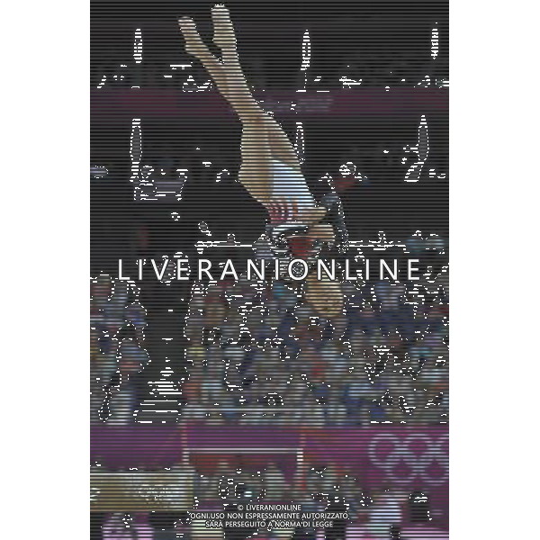 Japanese Gymnast Asuka Termamoto seen on the beam during the Gymnastics Artistic Womens Team event at the O2 North Greenwich,. London ©PHOTOSHOT/AGENZIA ALDO LIVERANI SAS - ITALY ONLY - GIOCHI OLIMPICI, OLIMPIADI LONDRA 2012