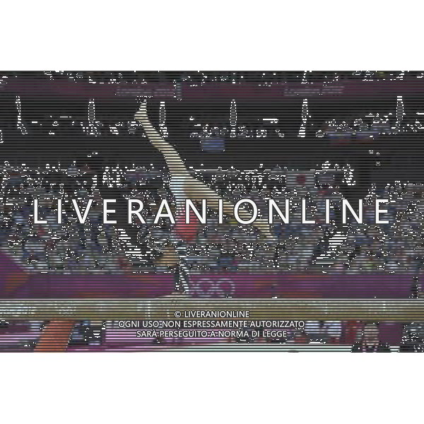 Japanese Gymnast Asuka Termamoto seen on the beam during the Gymnastics Artistic Womens Team event at the O2 North Greenwich,. London ©PHOTOSHOT/AGENZIA ALDO LIVERANI SAS - ITALY ONLY - GIOCHI OLIMPICI, OLIMPIADI LONDRA 2012