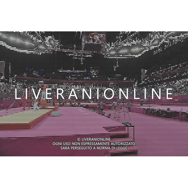 View of the Gymnastic Arena event at the O2 North Greenwich,. London ©PHOTOSHOT/AGENZIA ALDO LIVERANI SAS - ITALY ONLY - GIOCHI OLIMPICI, OLIMPIADI LONDRA 2012