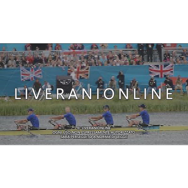 (120801) -- LONDON, Aug. 1, 2012 () -- (R-L) Kateryna Tarasenko£åNataliya Dovgodko£åAnastasiia Kozhenkova£åYana Dementieva of Ukraine take part in women\'s rowing quadruple sculls fianl contest, at London 2012 Olympic Games in London, Britain, on August 1, 2012. The Ukrainian team won gold medal. (/Li Gang) (nxl) ©PHOTOSHOT/AGENZIA ALDO LIVERANI SAS - ITALY ONLY - GIOCHI OLIMPICI, OLIMPIADI LONDRA 2012