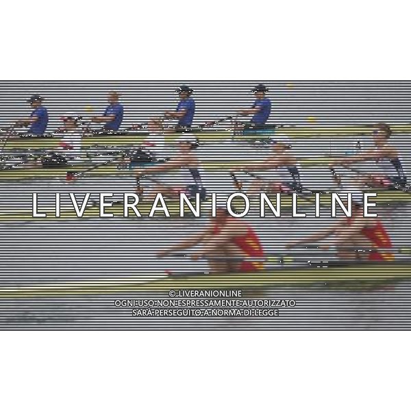 (120801) -- LONDON, Aug. 1, 2012 () -- (Top R-L) Kateryna Tarasenko£åNataliya Dovgodko£åAnastasiia Kozhenkova£åYana Dementieva of Ukraine compete during women\'s rowing quadruple sculls fianl contest, at London 2012 Olympic Games in London, Britain, on August 1, 2012. The Ukrainian team won gold medal. (/Liao Yujie) (nxl) ©PHOTOSHOT/AGENZIA ALDO LIVERANI SAS - ITALY ONLY - GIOCHI OLIMPICI, OLIMPIADI LONDRA 2012