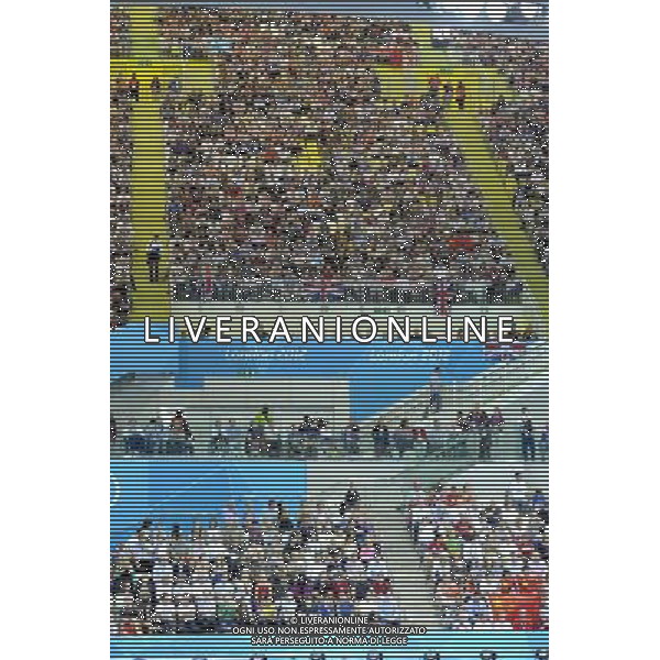 A few empty seats seen at the Men\'s Synchronised 3m Springboard at the Aquatics Centre, The Olympic Park, Stratford. London /ALDO LIVERANI SAS-ITALY ONLY - EDITORIAL USE ONLY