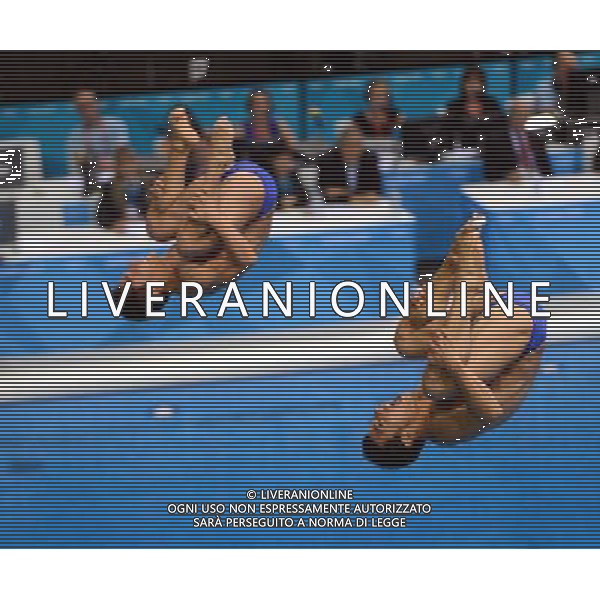 (120801) -- LONDON, Aug. 1, 2012 () -- Yahel Castillo Huerta and Julian Sanchez Gallegos of Mexico compete during men\'s synchronised 3m springboard event at the London 2012 Olympic Games in London, Britain, Aug. 1, 2012. The Mexican divers finished seventh. (/Yang Zongyou) (nxl) /ALDO LIVERANI SAS-ITALY ONLY - EDITORIAL USE ONLY
