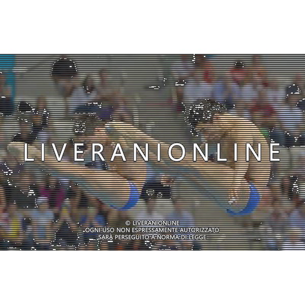 (120801) -- LONDON, Aug. 1, 2012 () -- Yahel Castillo Huerta and Julian Sanchez Gallegos of Mexico compete during men\'s synchronised 3m springboard event at the London 2012 Olympic Games in London, Britain, Aug. 1, 2012. The Mexican divers finished seventh. (/Liu Dawei) (nxl) /ALDO LIVERANI SAS-ITALY ONLY - EDITORIAL USE ONLY