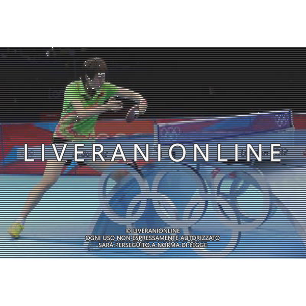 (120801) -- LONDON, Aug. 1, 2012 () -- Ding Ning of China returns a ball during the gold medal match of women\'s singles table tennis against teammate Li Xiaoxia at London 2012 Olympic Games, London, Britain, Aug. 1, 2012. Ding lost the match and claimed the silver medal of the event. (/Wang Yuguo) /ALDO LIVERANI SAS-ITALY ONLY - EDITORIAL USE ONLY