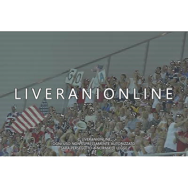 USA fans in the Water Polo Arena, Olympic Park, Stratford. London USA v Spain /PHOTOSHOT/ALDO LIVERANI ITALY ONLY -