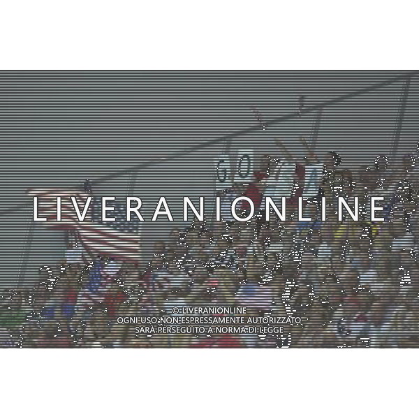USA fans in the Water Polo Arena, Olympic Park, Stratford. London USA v Spain /PHOTOSHOT/ALDO LIVERANI ITALY ONLY -