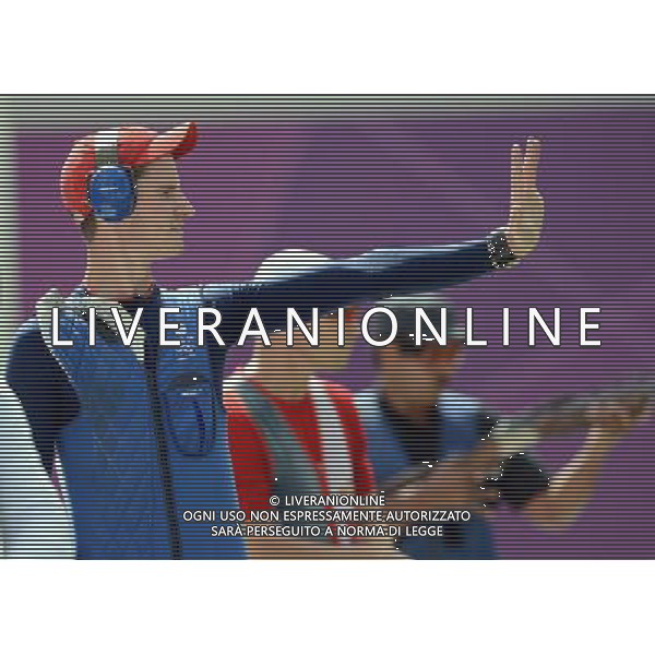 (120802) -- LONDON, Aug. 2, 2012 () -- Peter Robert Russell Wilson of Britain competes during men\'s double trap of shooting event, at London 2012 Olympic Games in London, Britain, August 2, 2012. Peter Robert Russell Wilson won gold medal. (/Yang Zongyou) (zgp) /PHOTOSHOT/ALDO LIVERANI ITALY ONLY -