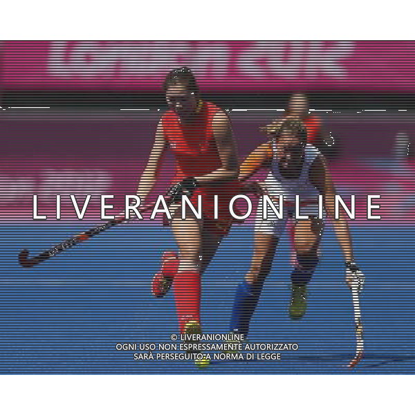 (120802) -- LONDON, Aug. 2, 2012 () -- Players compete during women\'s hockey preliminaries pool WA match between China and the Netherlands, at London 2012 Olympic Games in London, Britain, on August 2, 2012. the Netherlands won 1-0. (/Jin Liwang) (nxl) /PHOTOSHOT/ALDO LIVERANI ITALY ONLY -
