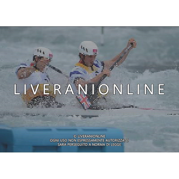 (120802) -- LONDON, Aug. 2, 2012 () -- Tim Baillie/Etienne Stott of Britain compete during men\'s canoe double (C2) final contest of Caneo Slalom event, at London 2012 Olympic Games in London, Britain, on August 2, 2012. Tim Baillie/Etienne Stott of Britain won gold medal. (/Guo Yong) (nxl) /PHOTOSHOT/ALDO LIVERANI ITALY ONLY -