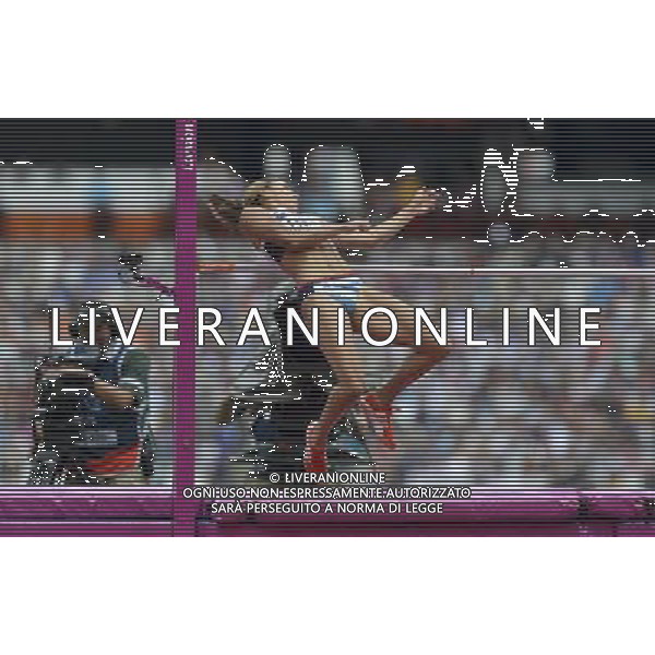 Heptathlete Jessica Ennis TeamGB in the High Jump. Olympic Stadium, Olympic Park Stratford. London. ©PHOTOSHOT/Agenzia Aldo Liverani Sas - ITALY ONLY - GIOCHI OLIMPICI, OLIMPIADI LONDRA 2012