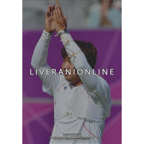 (120803) -- LONDON, Aug. 3, 2012 () -- Im Dong Hyun of South Korea takes part in men\'s archery individual 1/8 eliminations contest, at London 2012 Olympic Games in London, Britain, on August 3, 2012. Im Dong Hyun of South Korea lost to Rick van der Ven of the Netherlands 1-7. (/Gesang Dawa) (nxl) ©PHOTOSHOT/Agenzia Aldo Liverani Sas - ITALY ONLY - GIOCHI OLIMPICI, OLIMPIADI LONDRA 2012