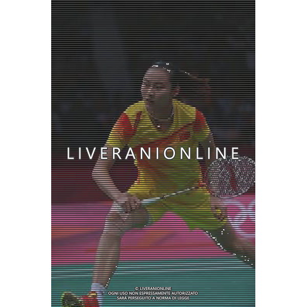 (120803) -- LONDON, Aug. 3, 2012 () -- Wang Yihan of China takes part in women\'s badminton singles semifinal contest, at London 2012 Olympic Games in London, Britain, on August 3, 2012. Wang Yihan of China defeated Saina Nehwal of India 2-0. (/Ren Zhenglai) (nxl) ©PHOTOSHOT/Agenzia Aldo Liverani Sas - ITALY ONLY - GIOCHI OLIMPICI, OLIMPIADI LONDRA 2012