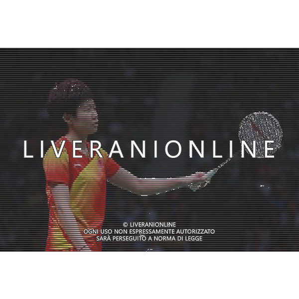 (120803) -- LONDON, Aug. 3, 2012 () -- Wang Xin of China competes during women\'s badminton singles semifinal contest, at London 2012 Olympic Games in London, Britain, on August 3, 2012. Li Xuerui of China defeated Wang Xin of China 2-0. (/Ren Zhenglai) (nxl) ©PHOTOSHOT/Agenzia Aldo Liverani Sas - ITALY ONLY - GIOCHI OLIMPICI, OLIMPIADI LONDRA 2012