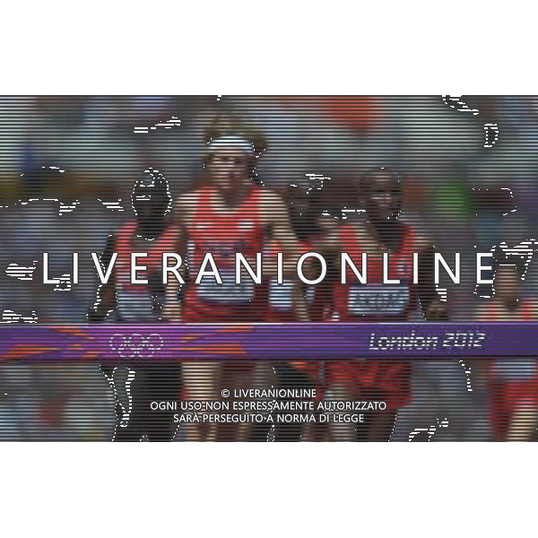 (120803) -- LONDON, Aug. 3, 2012 () -- Athletes compete during men\'s 3000m steepchase round of athletics at London 2012 Olympic Games in London, Britain, August 3, 2012. (/Tao Xiyi) (zgp) ©PHOTOSHOT/Agenzia Aldo Liverani Sas - ITALY ONLY - GIOCHI OLIMPICI, OLIMPIADI LONDRA 2012
