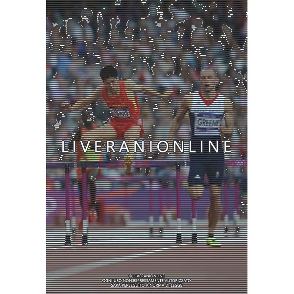 (120803) -- LONDON, Aug. 3, 2012 () -- China\'s Cheng Wen competes in men\'s 400m hurdles of athletics at London 2012 Olympic Games in London, Britain, August 3, 2012. (/Tao Xiyi) (zgp) ©PHOTOSHOT/Agenzia Aldo Liverani Sas - ITALY ONLY - GIOCHI OLIMPICI, OLIMPIADI LONDRA 2012