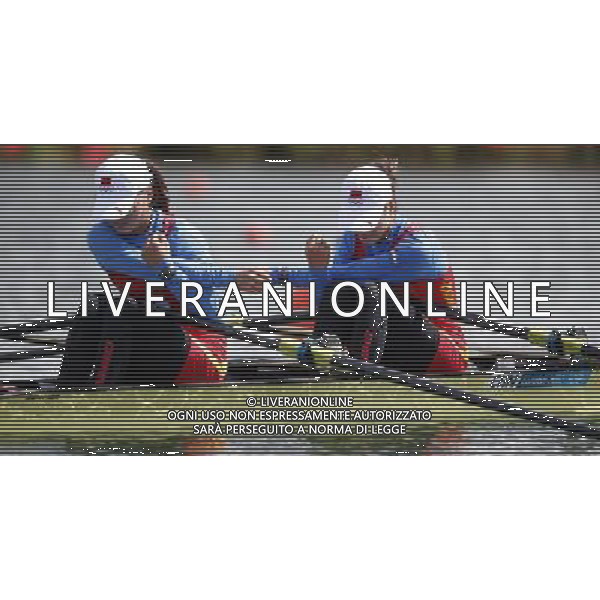 (120803) -- LONDON, Aug. 3, 2012 () -- Wang Min and Zhuweiwei of China competes during women\'s double sculls competition of rowing event, at London 2012 Olympic Games in London, Britain, on August 3, 2012. Wang Min and Zhuweiwei of China finished fourth in the final. (/Wang Lili) (nxl) ©PHOTOSHOT/Agenzia Aldo Liverani Sas - ITALY ONLY - GIOCHI OLIMPICI, OLIMPIADI LONDRA 2012