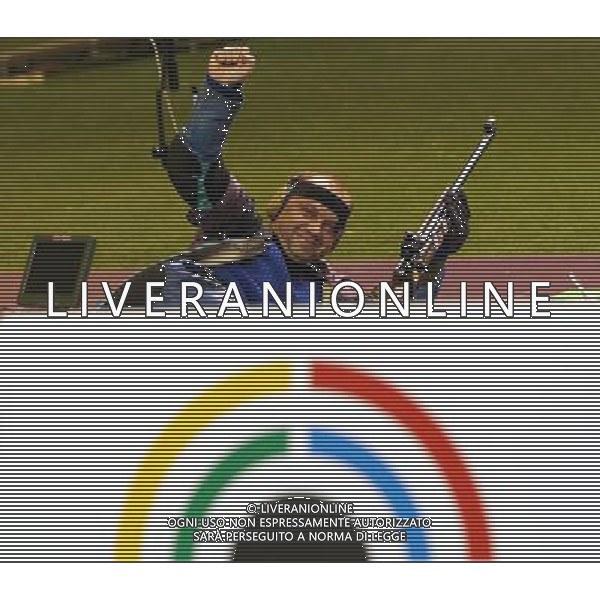 (120803) -- LONDON, Aug. 3, 2012 () -- Sergei Martynov of Belarus takes part in men\'s shooting 50m rifle prone competition, at London 2012 Olympic Games in London, Britain, on August 3, 2012. Sergei Martynov of Belarus won gold medal with a new final world record. (/Yin Gang) (nxl) ©PHOTOSHOT/Agenzia Aldo Liverani Sas - ITALY ONLY - GIOCHI OLIMPICI, OLIMPIADI LONDRA 2012