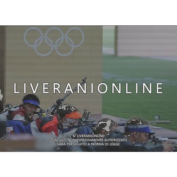 (120803) -- LONDON, Aug. 3, 2012 () -- Zhu Qinan of China competes during men\'s shooting 50m rifle prone qualification competition, at London 2012 Olympic Games in London, Britain, on August 3, 2012. Zhu Qinan of China failed to make it to the finals. (/Yin Gang) (nxl) ©PHOTOSHOT/Agenzia Aldo Liverani Sas - ITALY ONLY - GIOCHI OLIMPICI, OLIMPIADI LONDRA 2012