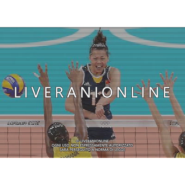(120803) -- LONDON, Aug. 3, 2012 () -- Players take part in women\'s volleyball preliminary pool B match between China and Brazil, at London 2012 Olympic Games in London, Britain, on August 3, 2012. Brazil won 3-2. (/Fan Jun) (nxl) ©PHOTOSHOT/Agenzia Aldo Liverani Sas - ITALY ONLY - GIOCHI OLIMPICI, OLIMPIADI LONDRA 2012