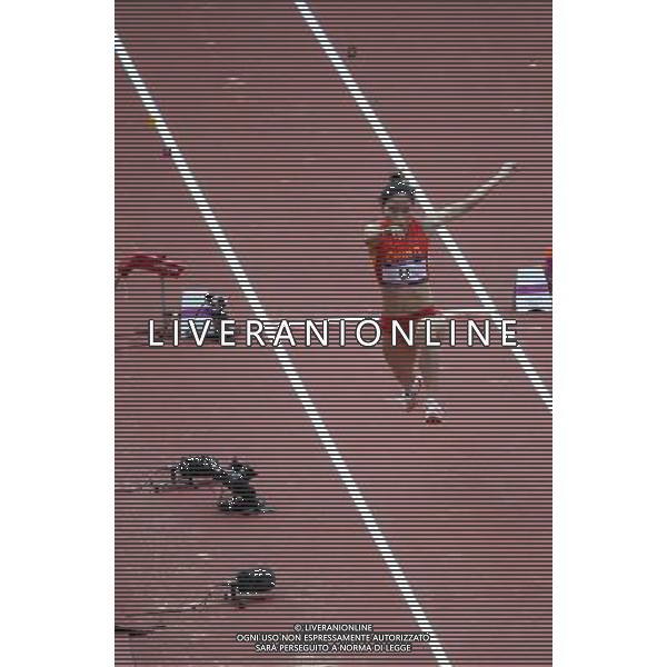 (120803) -- LONDON, Aug. 3, 2012 () -- China\'s Li Yanmei competes during women\'s triple jump qualifying rounds of athletics at London 2012 Olympic Games in London, Britain, August 3, 2012. China\'s Xie Limei and Li Yanmei were all disqualified for women\'s triple jump final. (/Li Ming) (zgp) ©PHOTOSHOT/Agenzia Aldo Liverani Sas - ITALY ONLY - GIOCHI OLIMPICI, OLIMPIADI LONDRA 2012