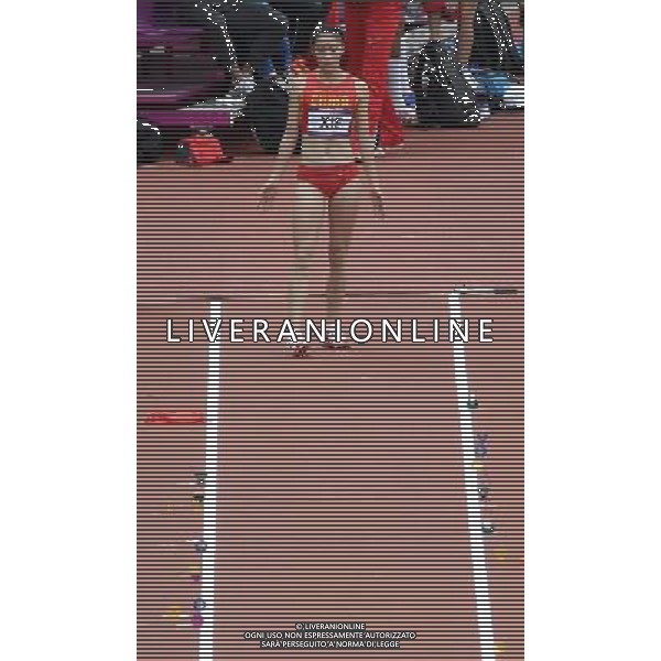 (120803) -- LONDON, Aug. 3, 2012 () -- China\'s Xie Limei competes during women\'s triple jump qualifying rounds of athletics at London 2012 Olympic Games in London, Britain, August 3, 2012. China\'s Xie Limei and Li Yanmei were all disqualified for women\'s triple jump final. (/Li Ming) (zgp) ©PHOTOSHOT/Agenzia Aldo Liverani Sas - ITALY ONLY - GIOCHI OLIMPICI, OLIMPIADI LONDRA 2012