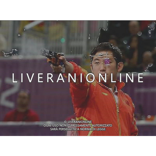 (120803) -- LONDON, Aug. 3, 2012 () -- Ding Feng of China competes during men\'s shooting 25m rapid fire pistol contest, at London 2012 Olympic Games in London, Britain, on August 3, 2012. Ding Feng of China won bronze medal. (/Gesang Dawa) (nxl) ©PHOTOSHOT/Agenzia Aldo Liverani Sas - ITALY ONLY - GIOCHI OLIMPICI, OLIMPIADI LONDRA 2012