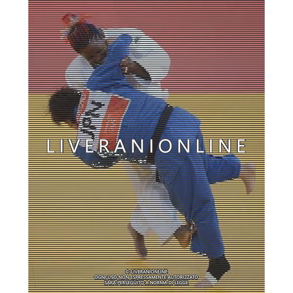 (120803) -- LONDON, Aug. 3, 2012 () -- Idalys Ortiz of Cuba (in white) competes with Mika Sugimoto of Japan during women\'s Juo +78kg gold medal contest, at London 2012 Olympic Games in London, Britain, on August 3, 2012. Idalys Ortiz of Cuba won gold medal. (/Wang Qingqin) (nxl) ©PHOTOSHOT/Agenzia Aldo Liverani Sas - ITALY ONLY - GIOCHI OLIMPICI, OLIMPIADI LONDRA 2012