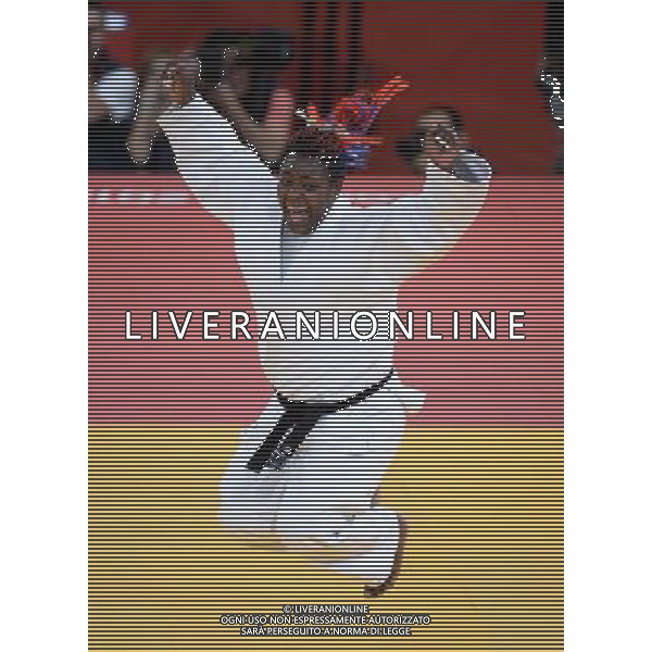 (120803) -- LONDON, Aug. 3, 2012 () -- Idalys Ortiz of Cuba (in white) celebrates after winning in women\'s Juo +78kg gold medal contest, at London 2012 Olympic Games in London, Britain, on August 3, 2012. Idalys Ortiz of Cuba defeated Mika Sugimoto of Japan. (/Wang Qingqin) (nxl) ©PHOTOSHOT/Agenzia Aldo Liverani Sas - ITALY ONLY - GIOCHI OLIMPICI, OLIMPIADI LONDRA 2012