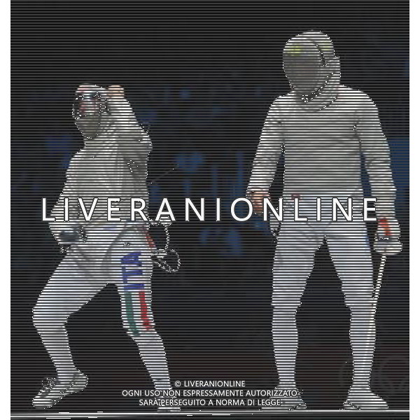 Londra, 03/08/2012. Olimpiadi London 2012. Scherma. L\' Italia battendo la russia vince la medaglia di Bronzo nella sciabola a squadre con Aldo Montano, Diego Occhiuzzi, Luigi Tarantino Luigi Samele. Foto di Simone Ferraro / GMT AG ALDO LIVERANI S A S 