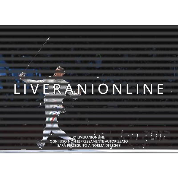 Londra, 03/08/2012. Olimpiadi London 2012. Scherma. L\' Italia battendo la russia vince la medaglia di Bronzo nella sciabola a squadre con Aldo Montano, Diego Occhiuzzi, Luigi Tarantino Luigi Samele. Foto di Simone Ferraro / GMT AG ALDO LIVERANI S A S 