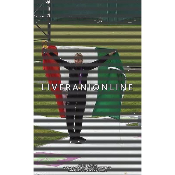 Olympic Games , Royal Artillery Barracks,Olympic Games. Jessica Rossi Agente della Polizia di Stato Centra un Oro da Record 99 su 100, il Trap Mondiale e\' ai Suoi Piedi. Dedicato a Tutti Quelli delle Forze dell\'Ordine che Fanno Bene il Proprio Dovere. Foto di Ferdinando Mezzelani-GMT AG ALDO LIVERANI S A S