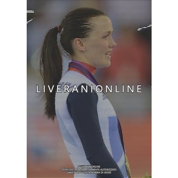 Great Britain\'s Victoria Pendleton celebrates winning the first ever gold in the Woman\'s Keirin race 2012 London Olympics - Cycling Track - Day 7 - Friday 3rd August 2012 - Velodrome - Olympic Park - London å© CameraSport - 43 Linden Ave. Countesthorpe. Leicester. England. LE8 5PG - Tel: +44 (0) 116 277 4147 - admin@camerasport.com - www.camerasport.com AG ALDO LIVERANI S A S ONLY ITALY